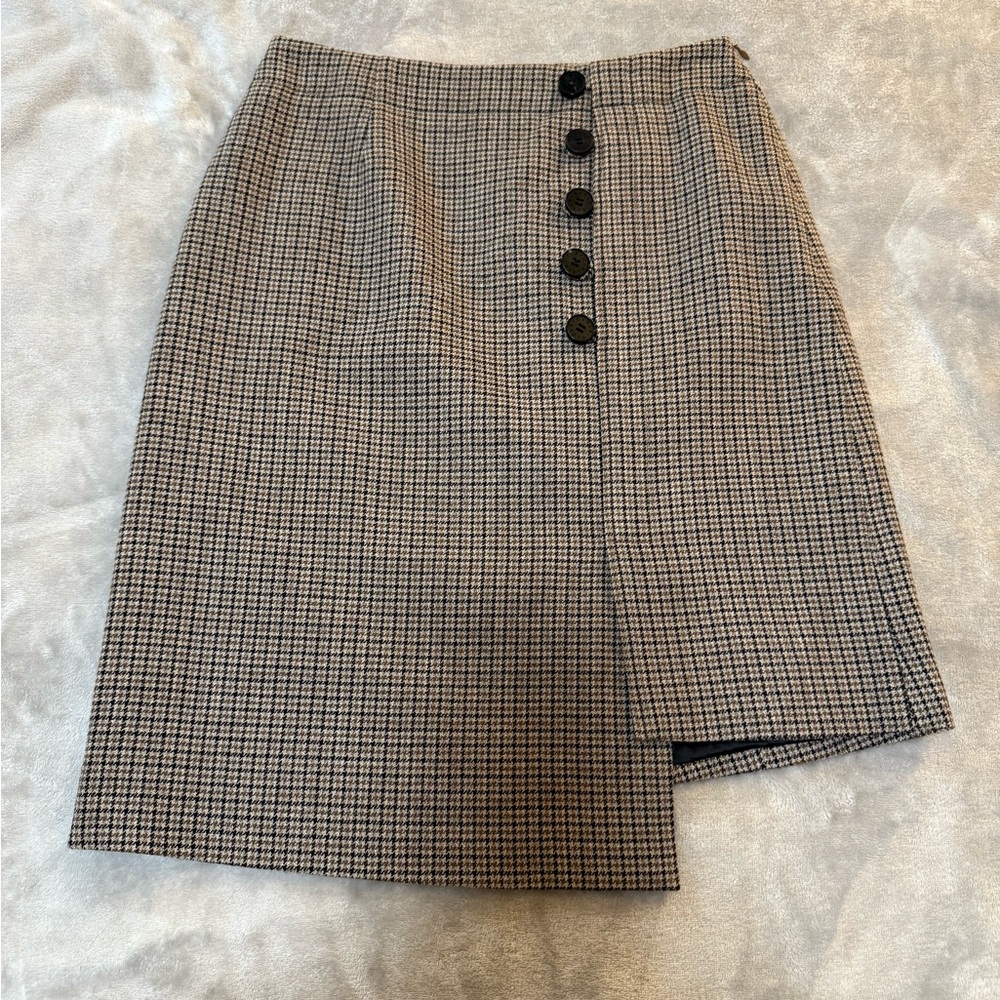 Vintage Houndstooth Wool Skirt